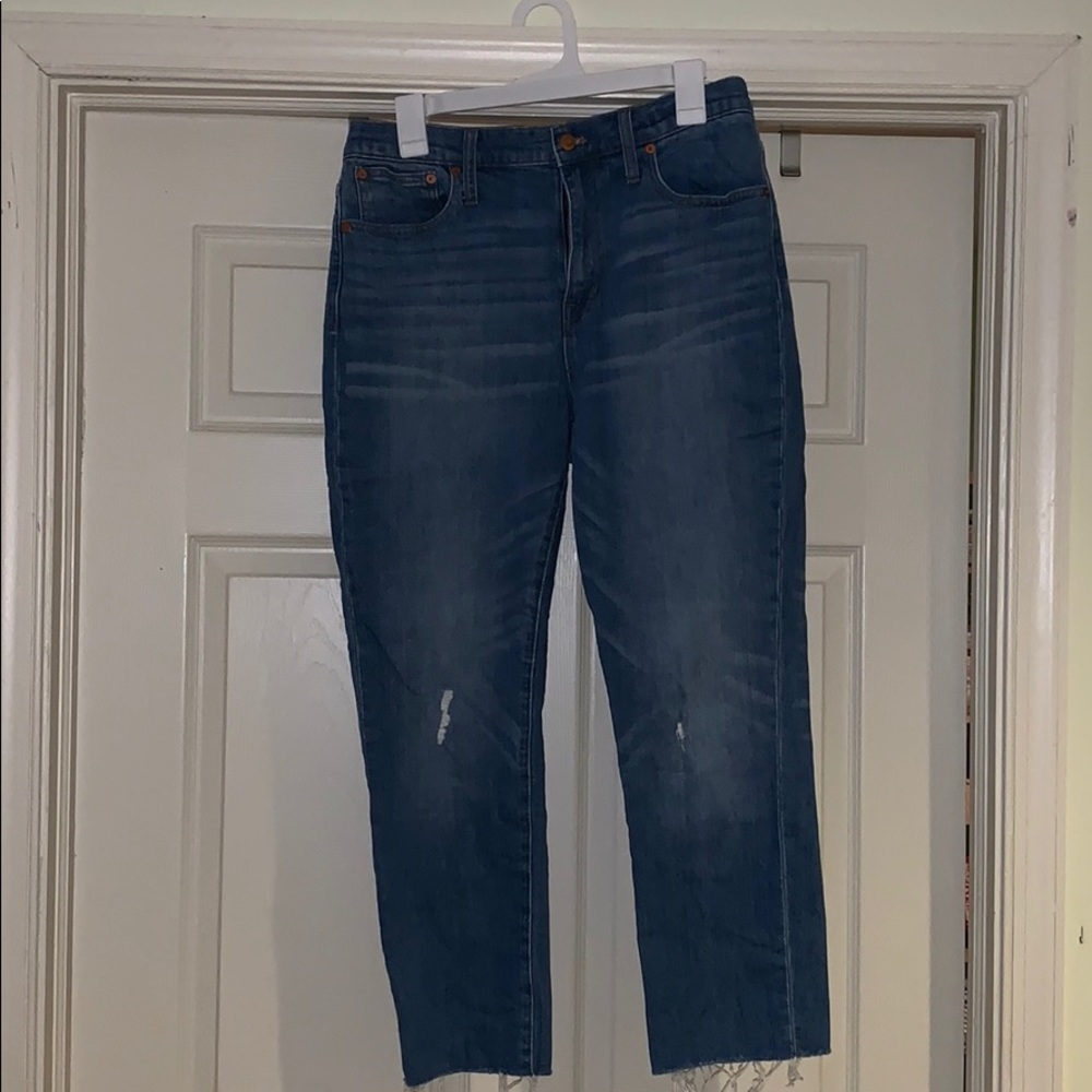 Madewell Slim Boyjean with raw hem: Dover Wash